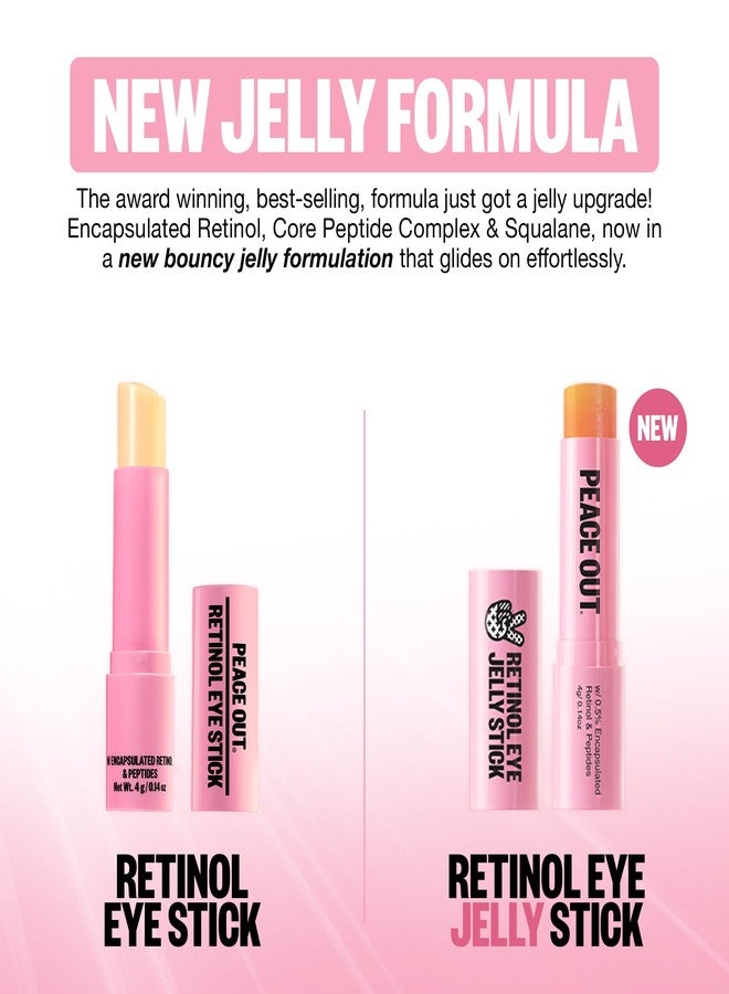 PEACE OUT Retinol Eye Jelly Stick, Under Eye Treatment for Hydration, Fine Lines & Wrinkles, with Encapsulated Retinol, Peptides & Squalane for Smoother Looking Under Eyes, 0.14 oz - Image 3
